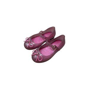 Mini Melissa Dora Princess Flat Shoes Pink Glitter Toddler Size 10